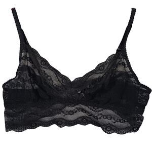 B Tempt'd Bralette Size Large Black Lace Adjustable Straps Pullover